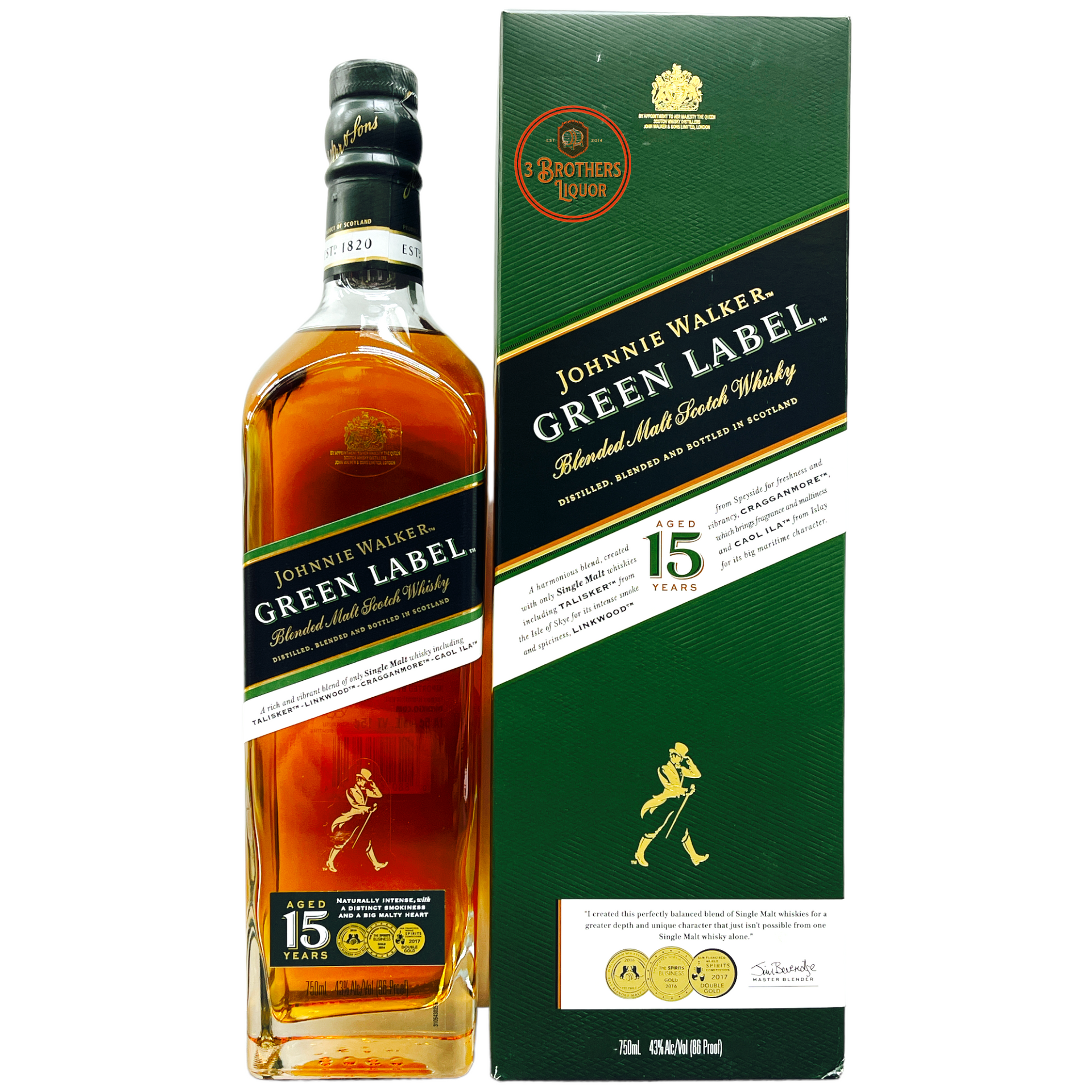 Johnnie Walker Green Label Blended Scotch Whisky – 3brothersliquor