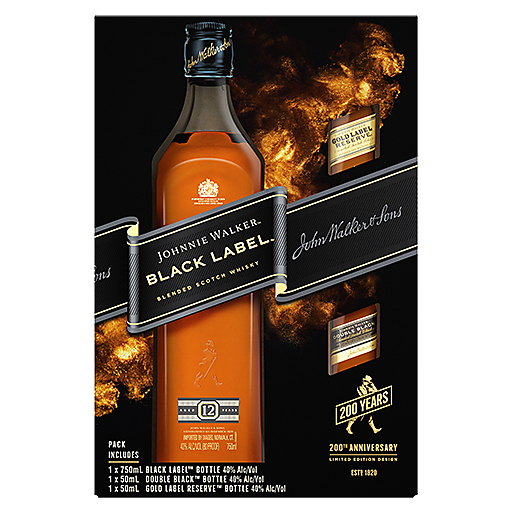 Buy Johnnie Walker Black Label Gift Set With 2 Shots Online