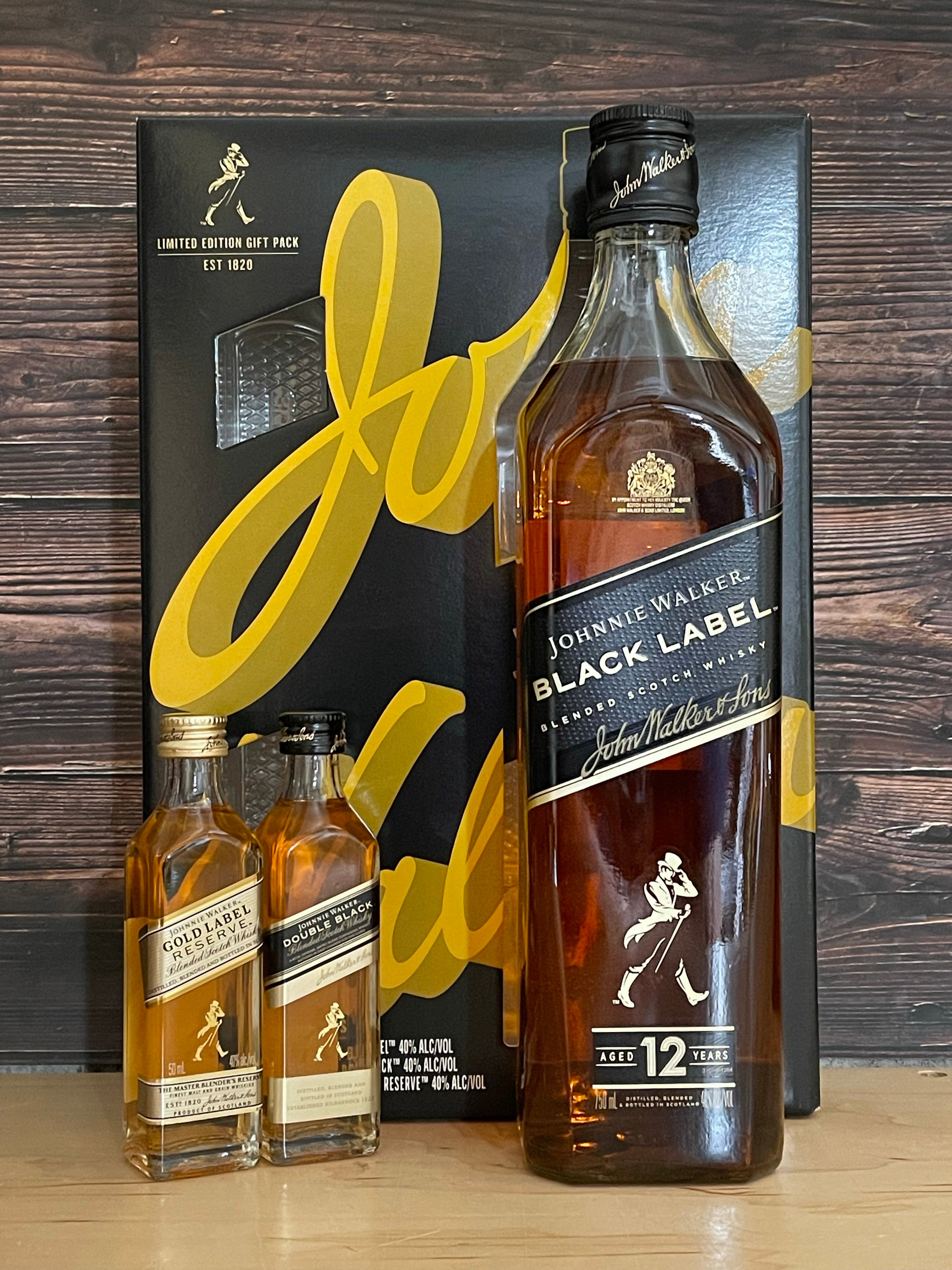 Johnnie Walker Black Label Scotch Whisky 2021 Gift Set W/ Double
