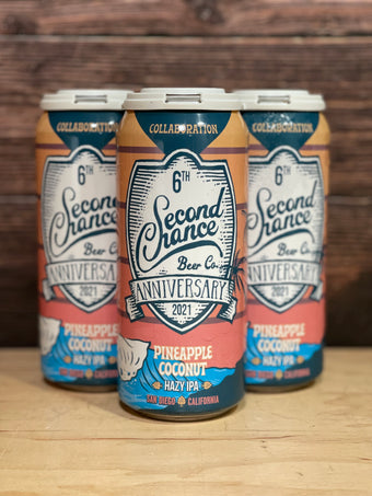 Second Chance X Pizza Port Pineapple Coconut Hazy IPA 6th Anniversary - 3 Brothers Liquor