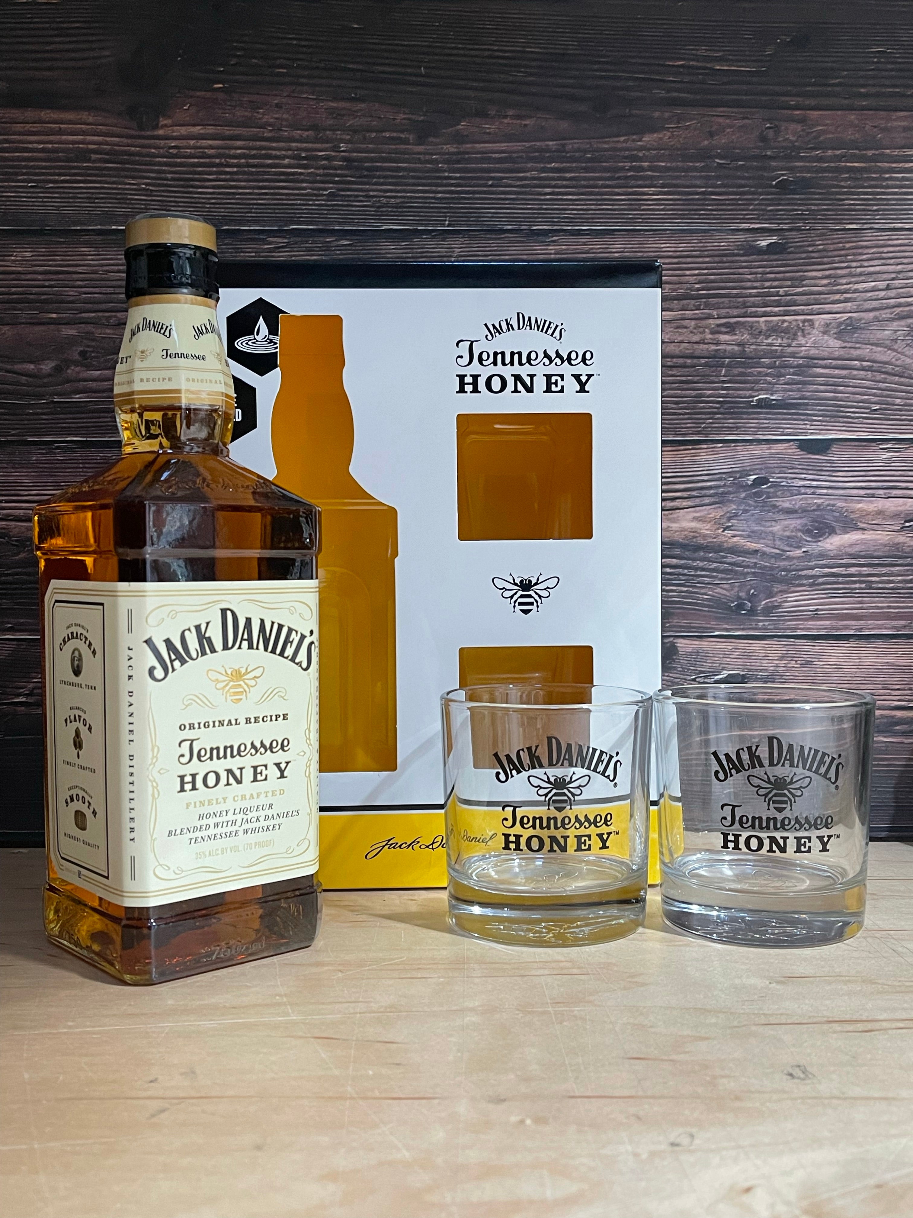 Jack Daniel Honey 2 Free Glasses Gift Set Tennesse Whiskey (Limited  Edition)